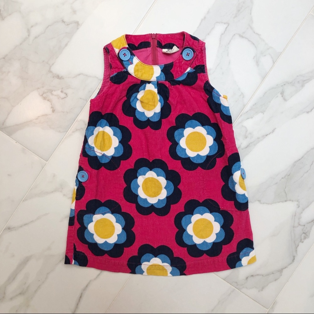 Mini Boden Pink Floral Jumper Dress